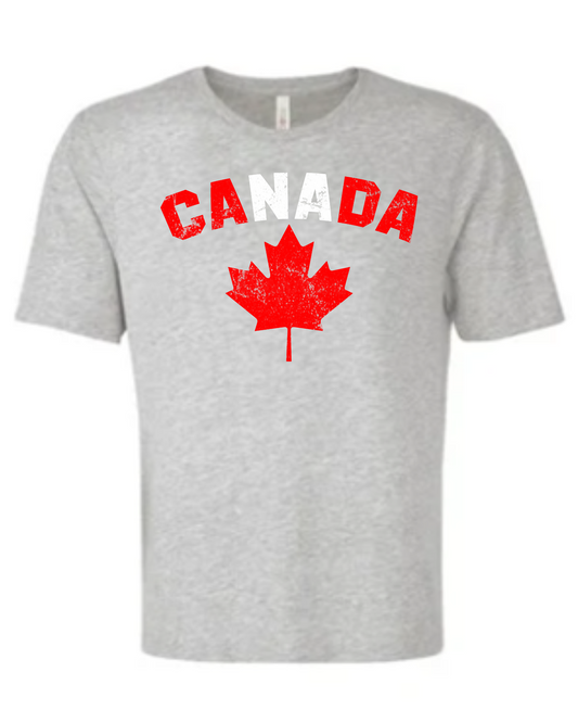 Vintage Canada Maple Leaf Short Sleeve Tee - Athletic Grey
