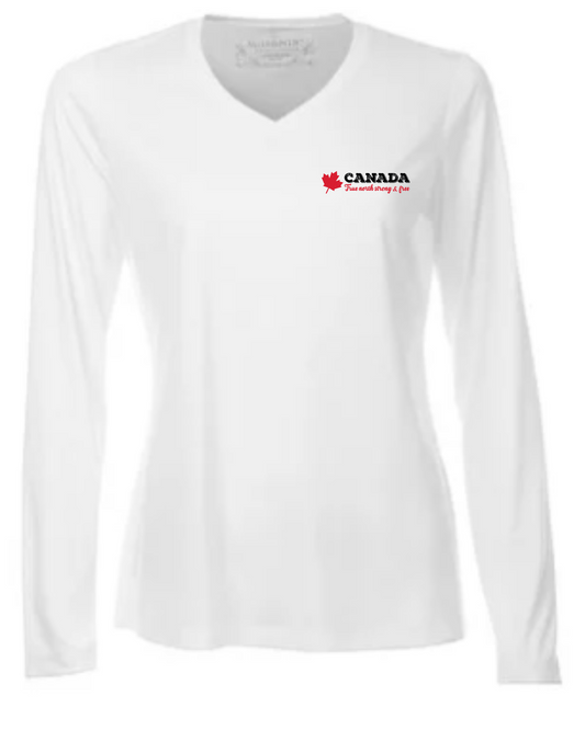 True North Pocket Logo Ladies Long Sleeve Tee - White