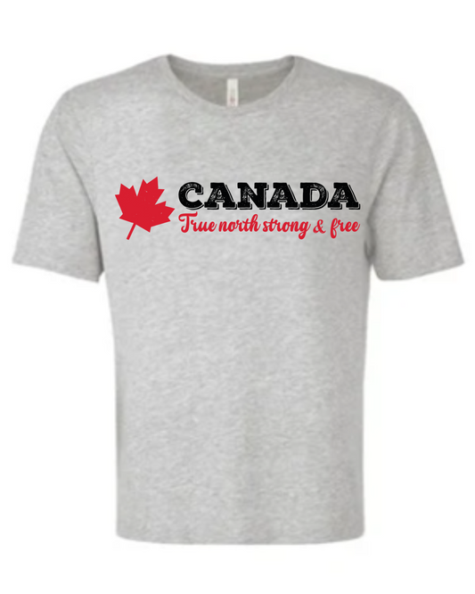 True North Strong and Free – Vintage Bold Tee  Athletic Grey