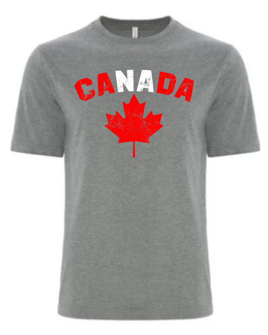 Vintage Canada Maple Leaf Short Sleeve Tee - Deep Heather Grey
