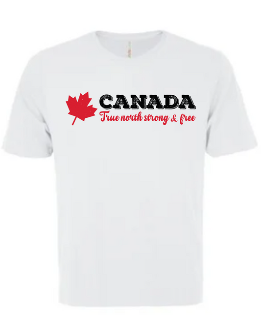 True North Strong and Free – Vintage Bold Tee White