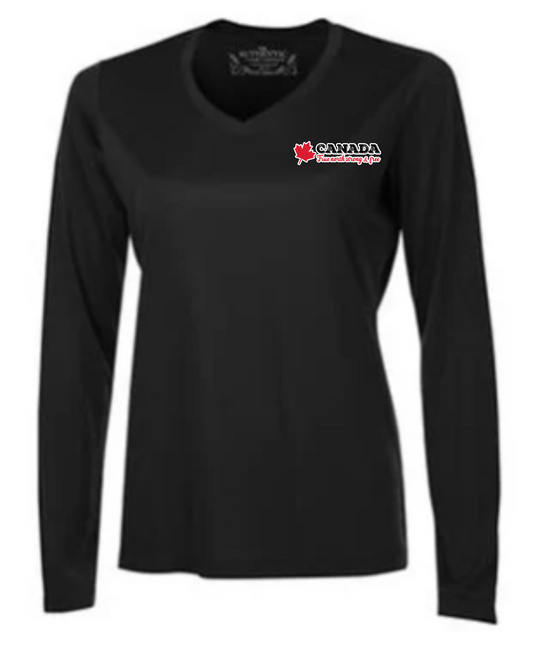 True North Pocket Logo Ladies Long Sleeve Tee - Black