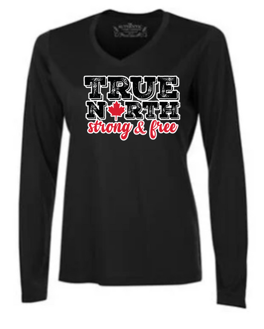 Bold True North Ladies Long Sleeve Tee - Black