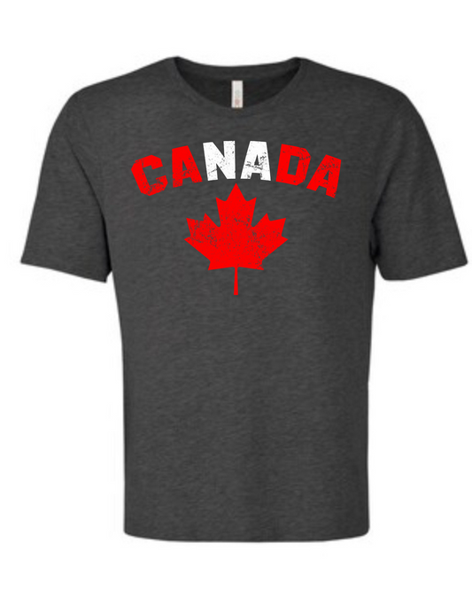 Vintage Canada Maple Leaf Short Sleeve Tee - Charcoal Heather